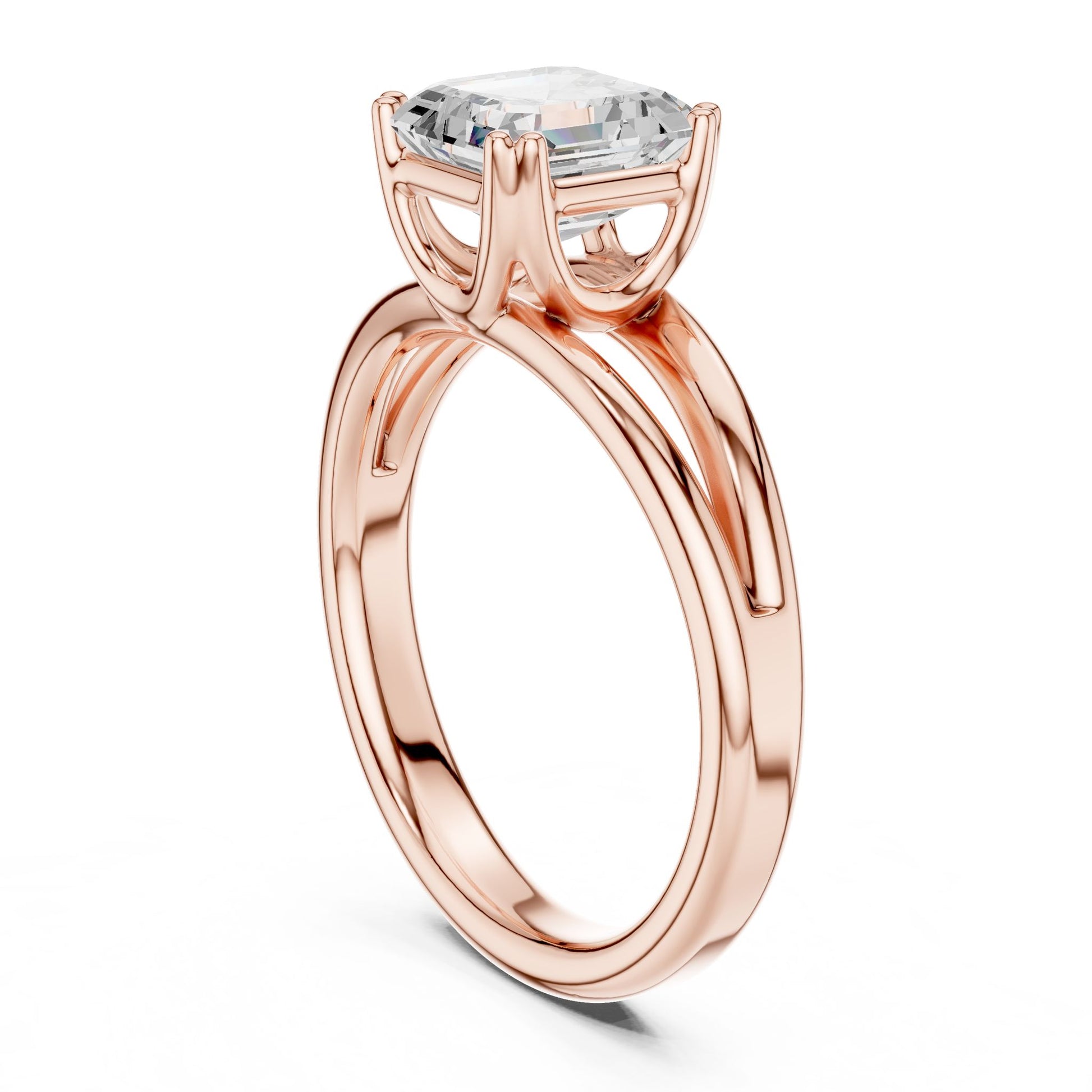 Emerald Lab Grown Diamond Solitaire Engagement Ring