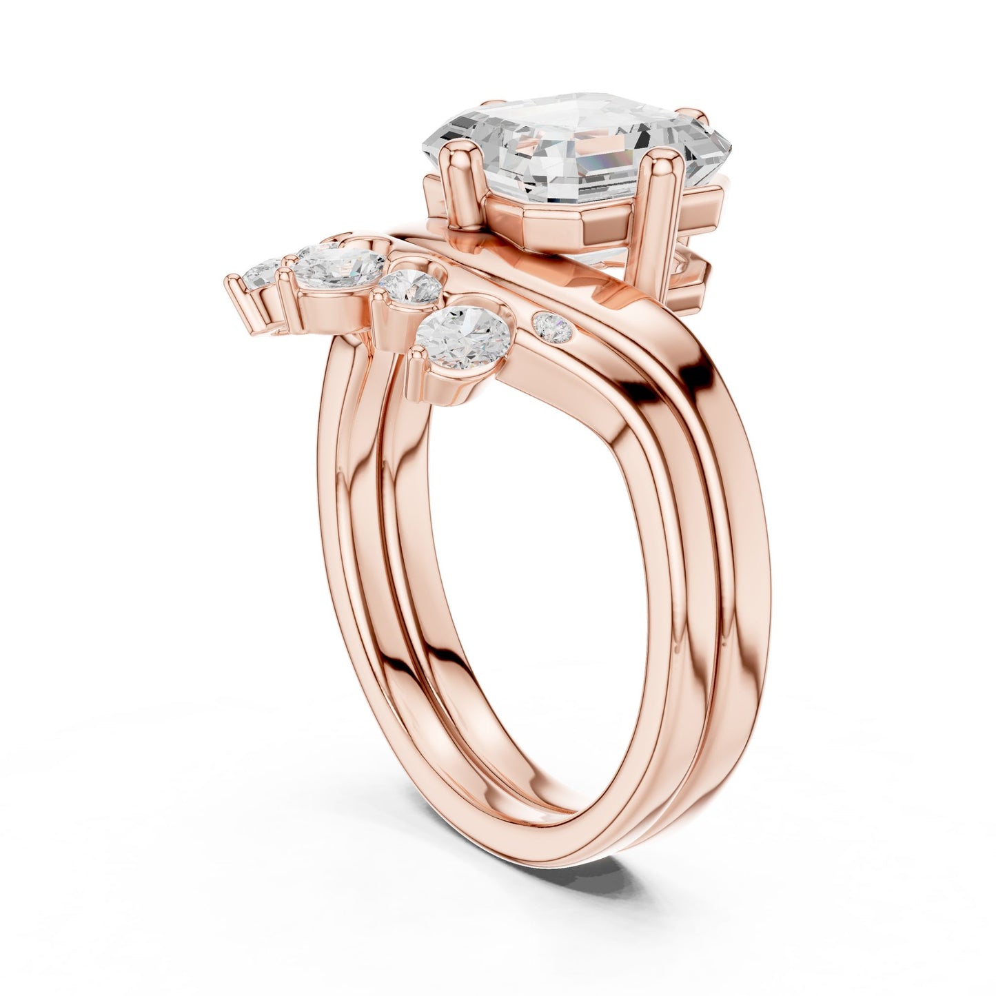 Emerald Lab Grown Diamond Solitaire Engagement Ring