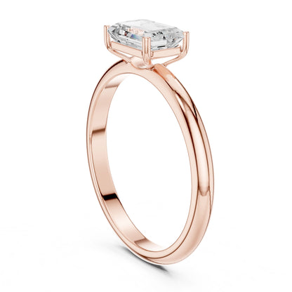 Emerald Lab Grown Diamond Solitaire Engagement Ring