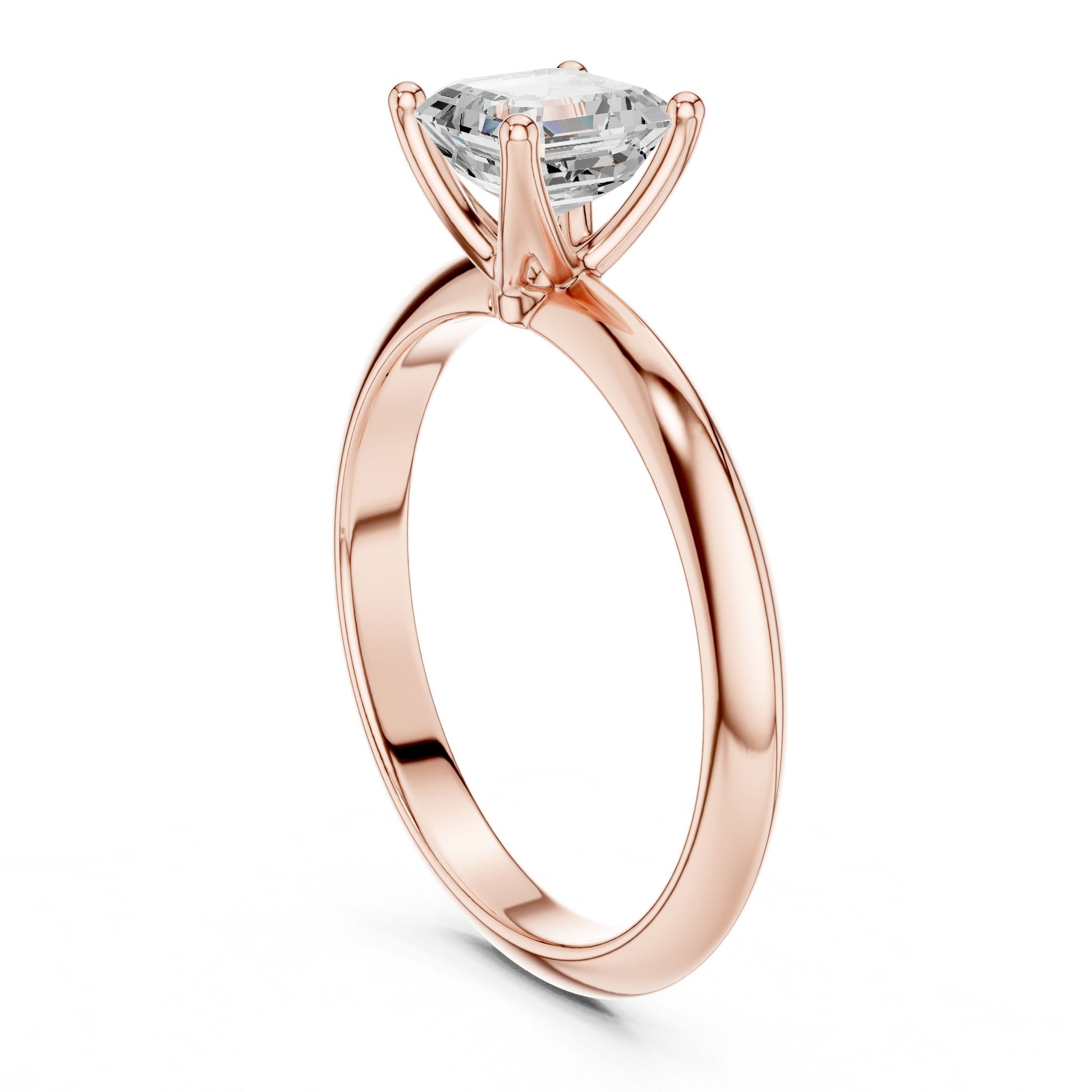 Emerald Lab Grown Diamond Solitaire Engagement Ring