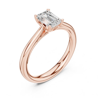 Emerald Lab Grown Diamond Solitaire Engagement Ring