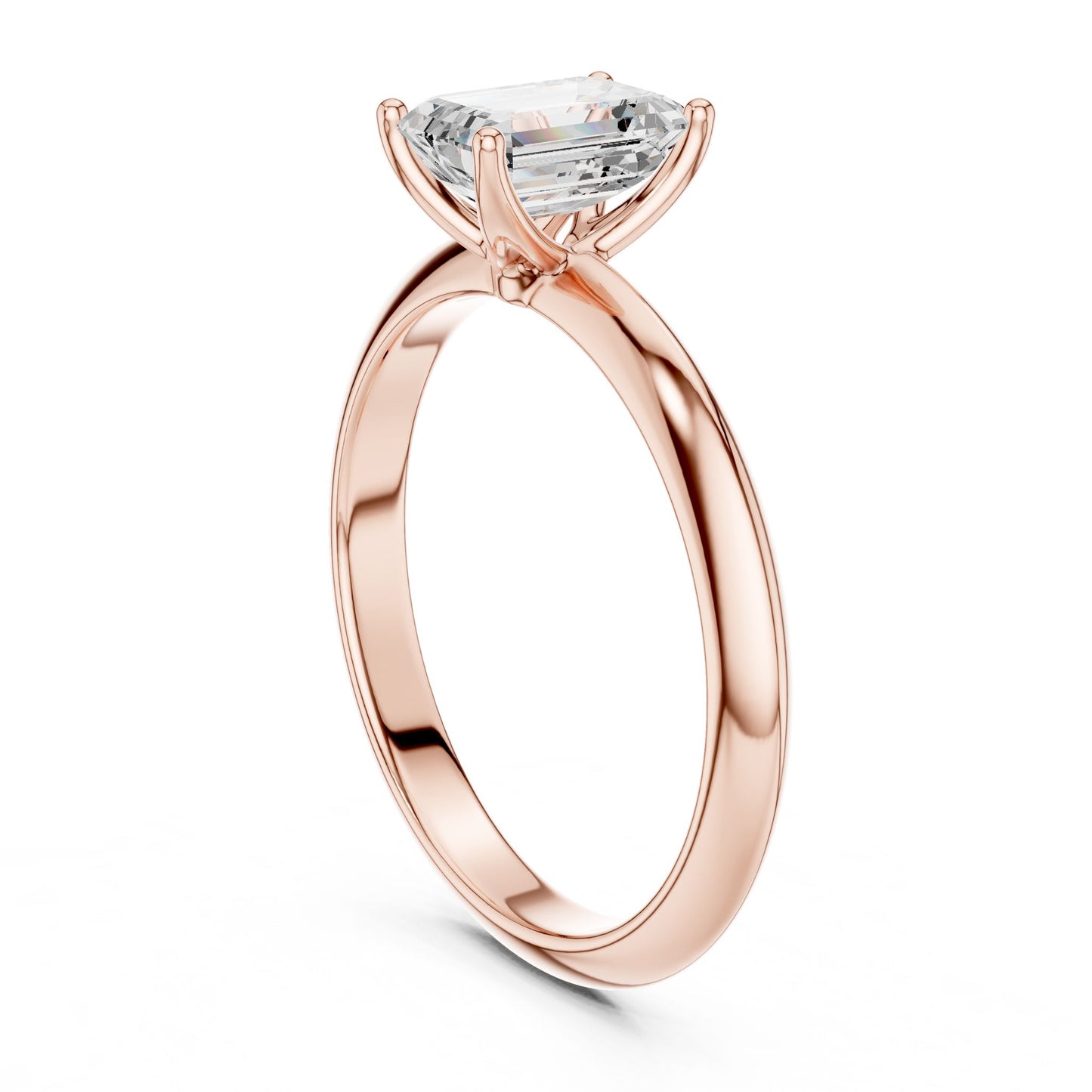 Emerald Lab Grown Diamond Solitaire Engagement Ring
