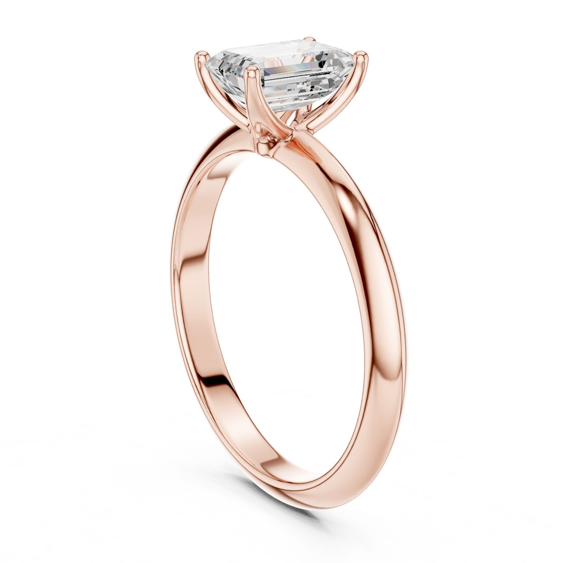 Emerald Lab Grown Diamond Solitaire Engagement Ring
