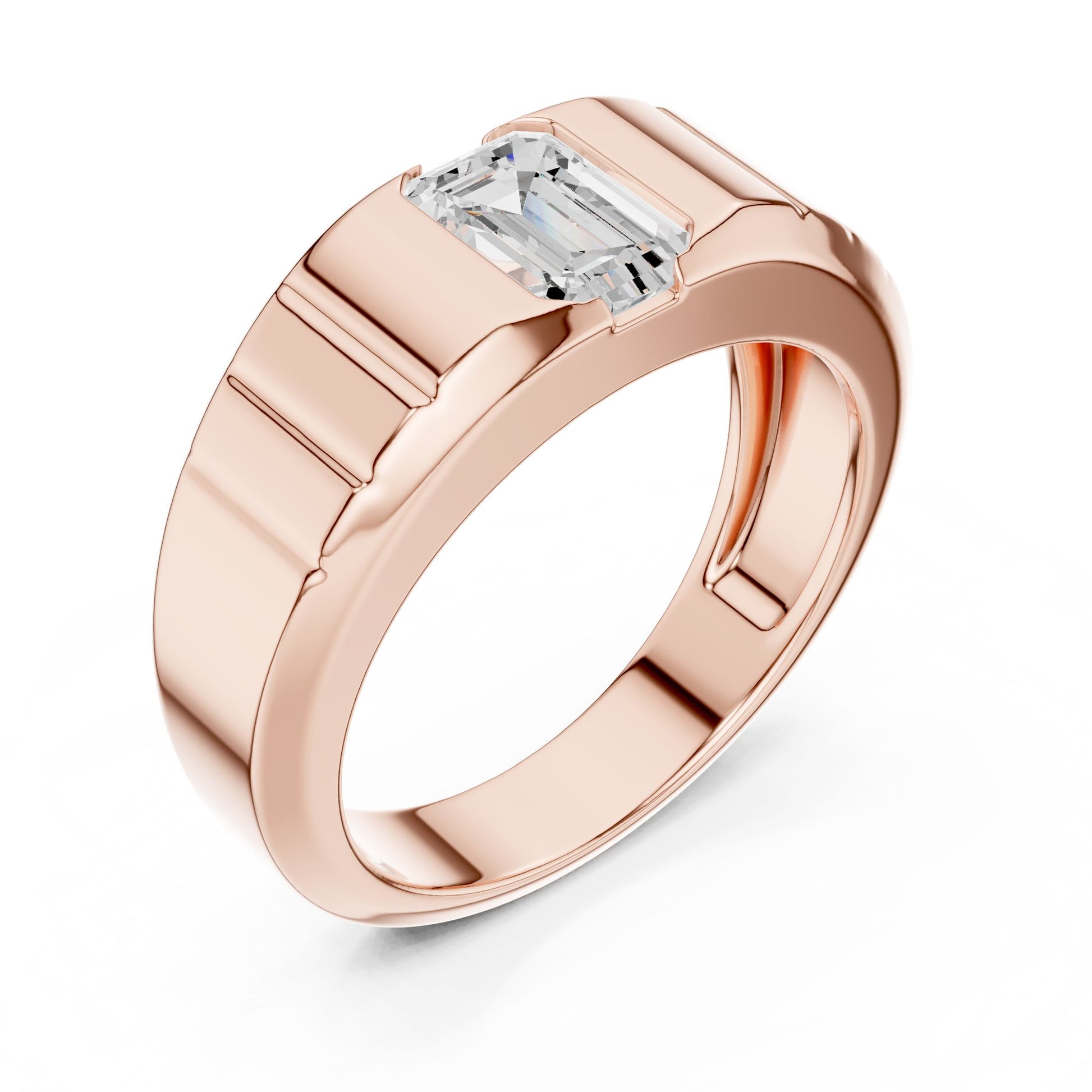 Men's Emerald Lab Grown Diamond Ring