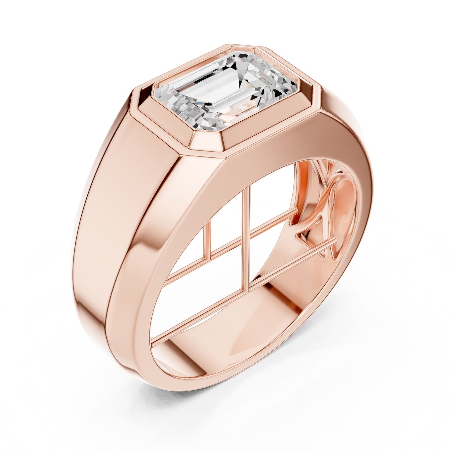 Men's Emerald Lab Grown Diamond Ring