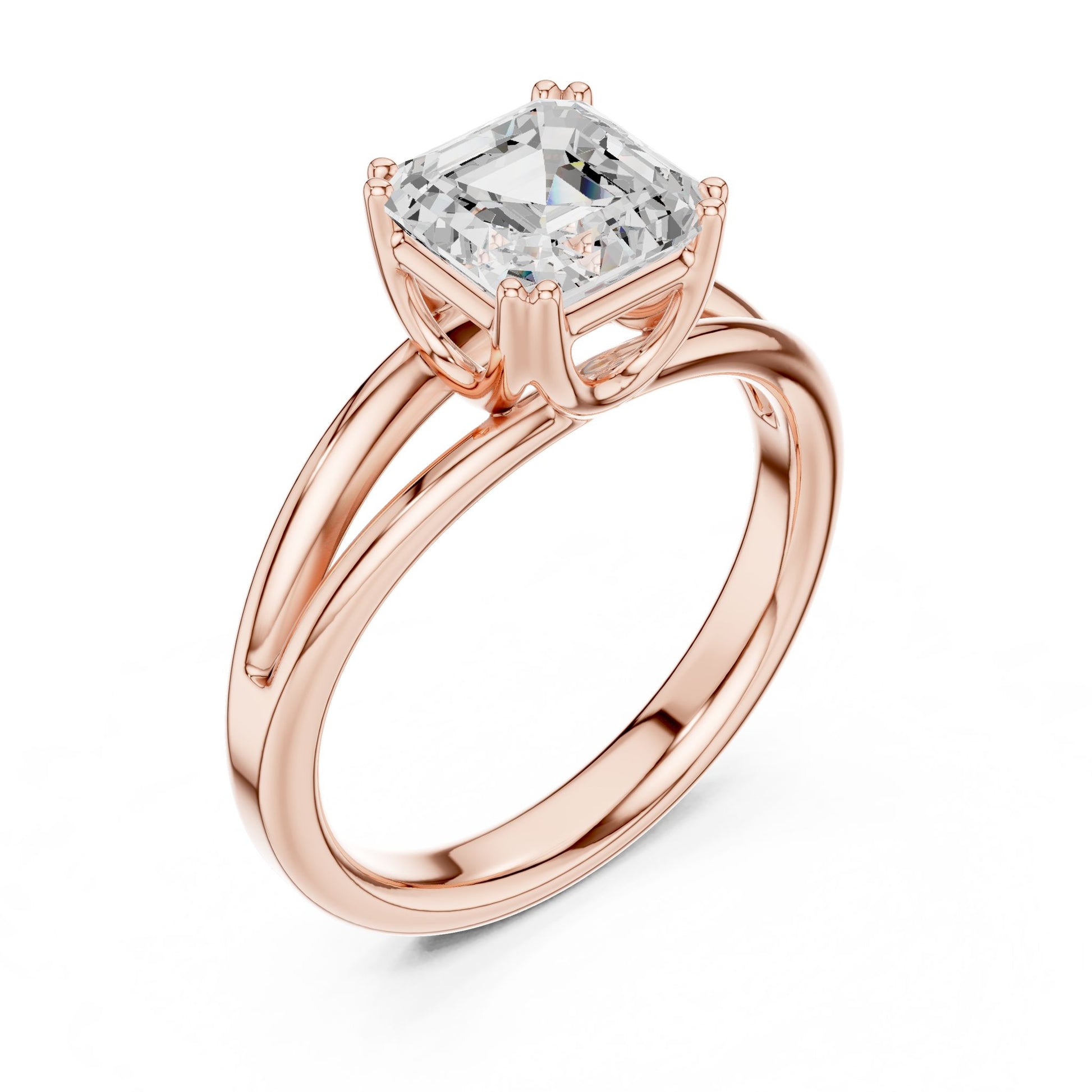 Emerald Lab Grown Diamond Solitaire Engagement Ring