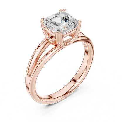 Emerald Lab Grown Diamond Solitaire Engagement Ring