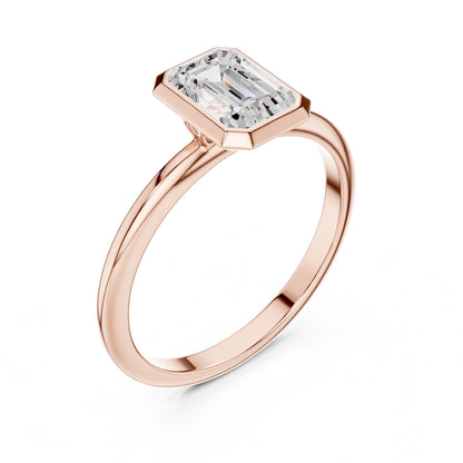 Emerald Lab Grown Diamond Solitaire Engagement Ring