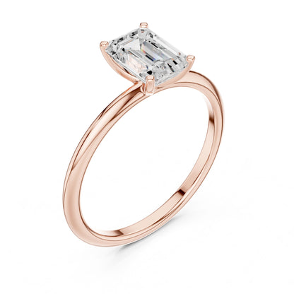 Emerald Lab Grown Diamond Solitaire Engagement Ring