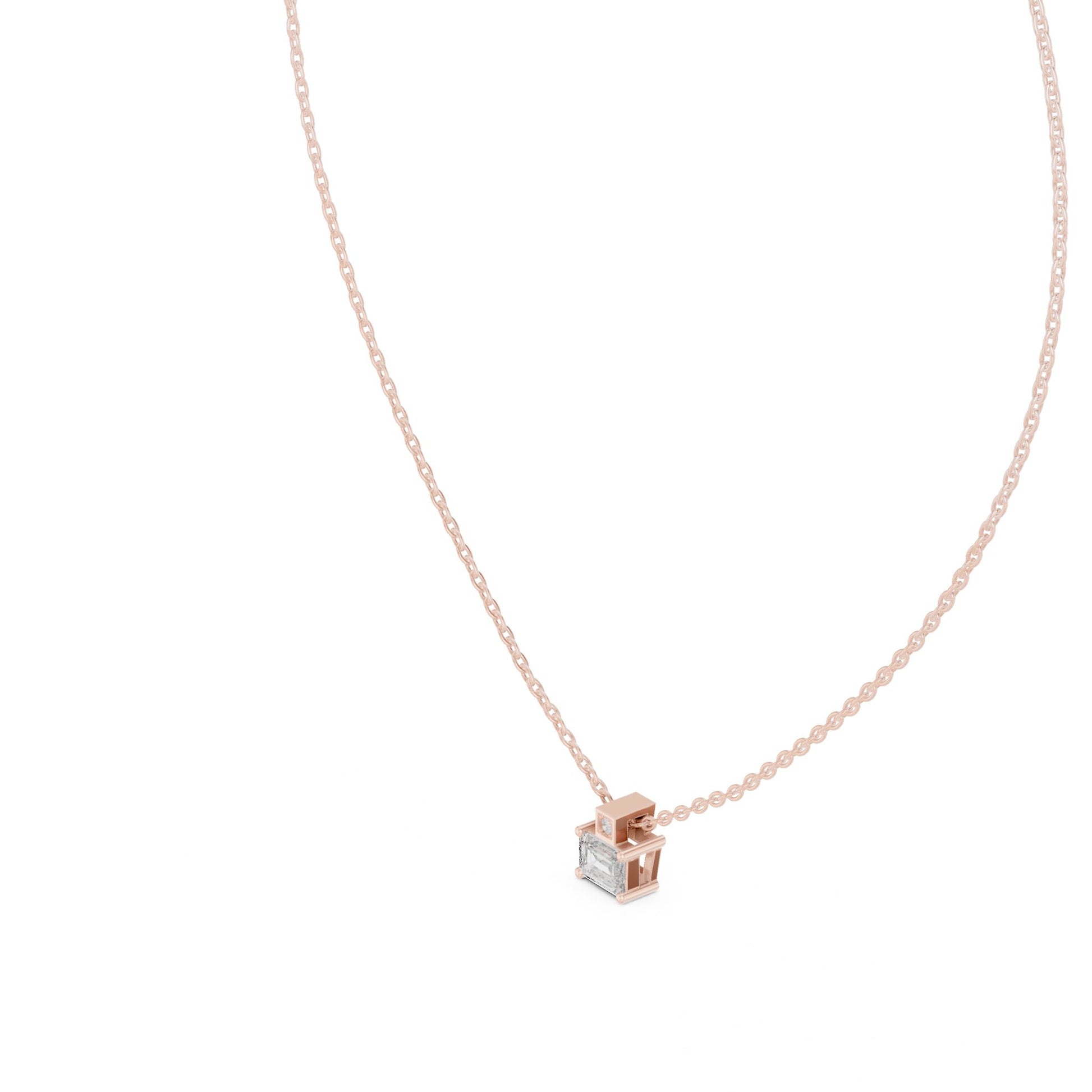 Emerald Lab Grown Diamond Pendant