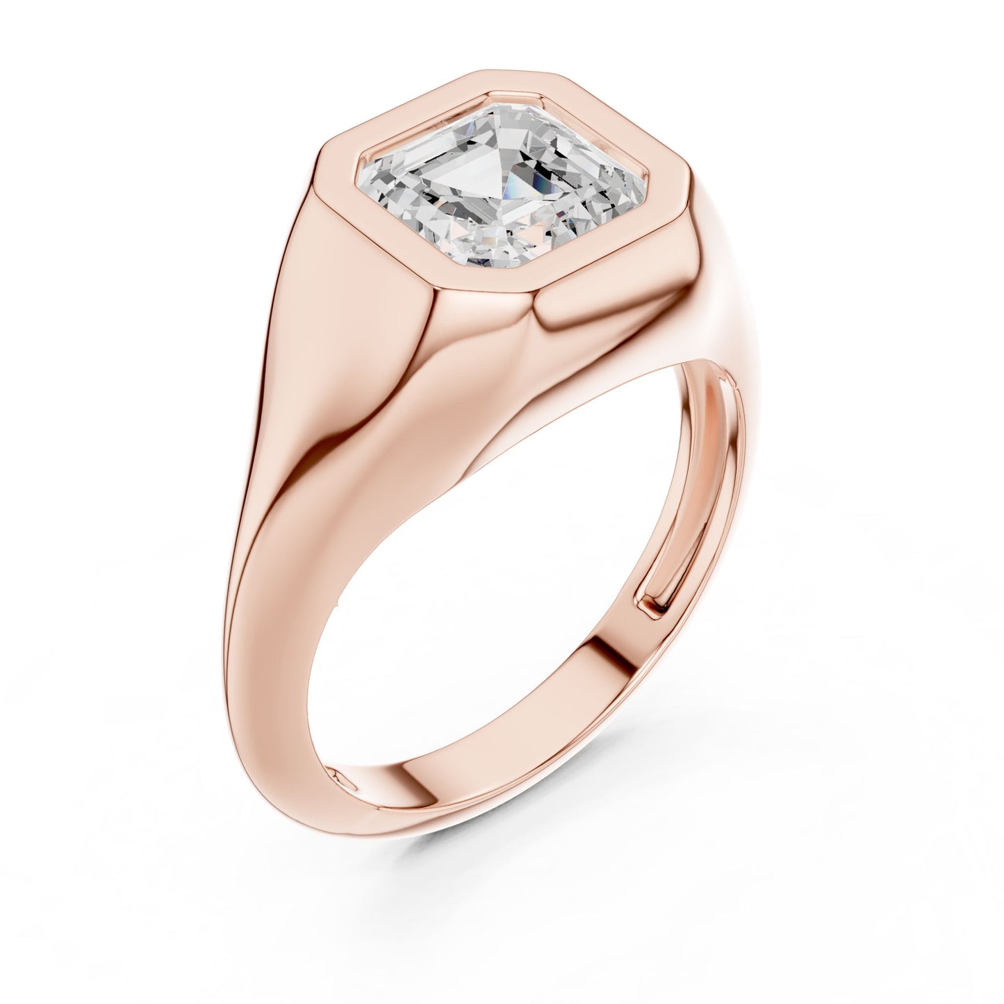 Emerald Lab Grown Diamond Solitaire Engagement Ring