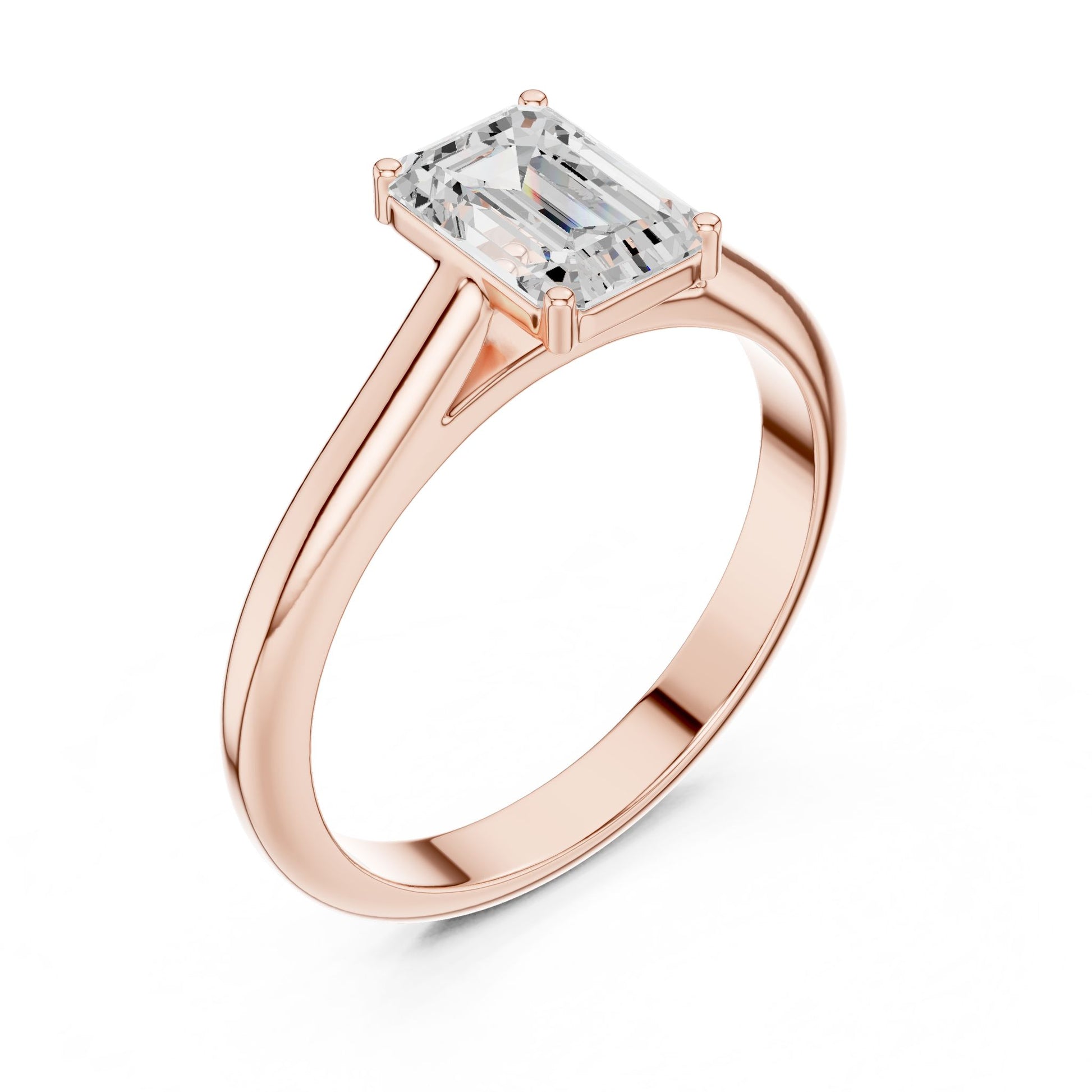 Emerald Lab Grown Diamond Solitaire Engagement Ring