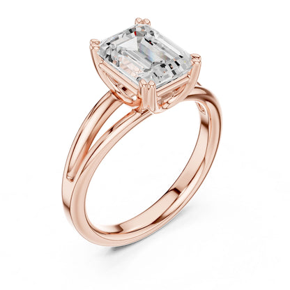 Emerald Lab Grown Diamond Solitaire Engagement Ring