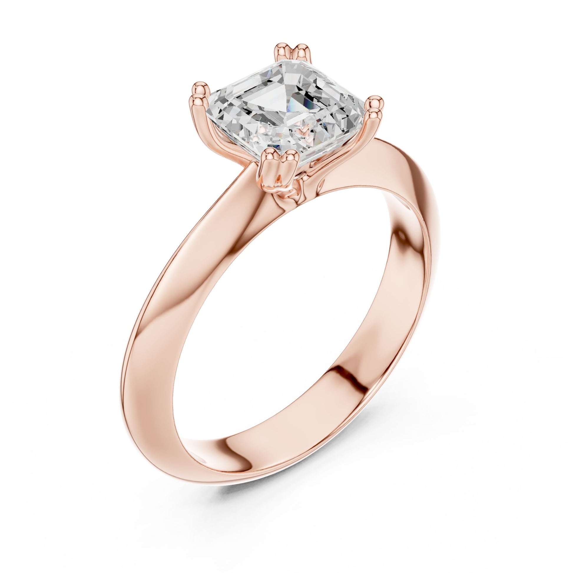 Emerald Lab Grown Diamond Solitaire Engagement Ring