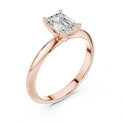 Emerald Lab Grown Diamond Solitaire Engagement Ring