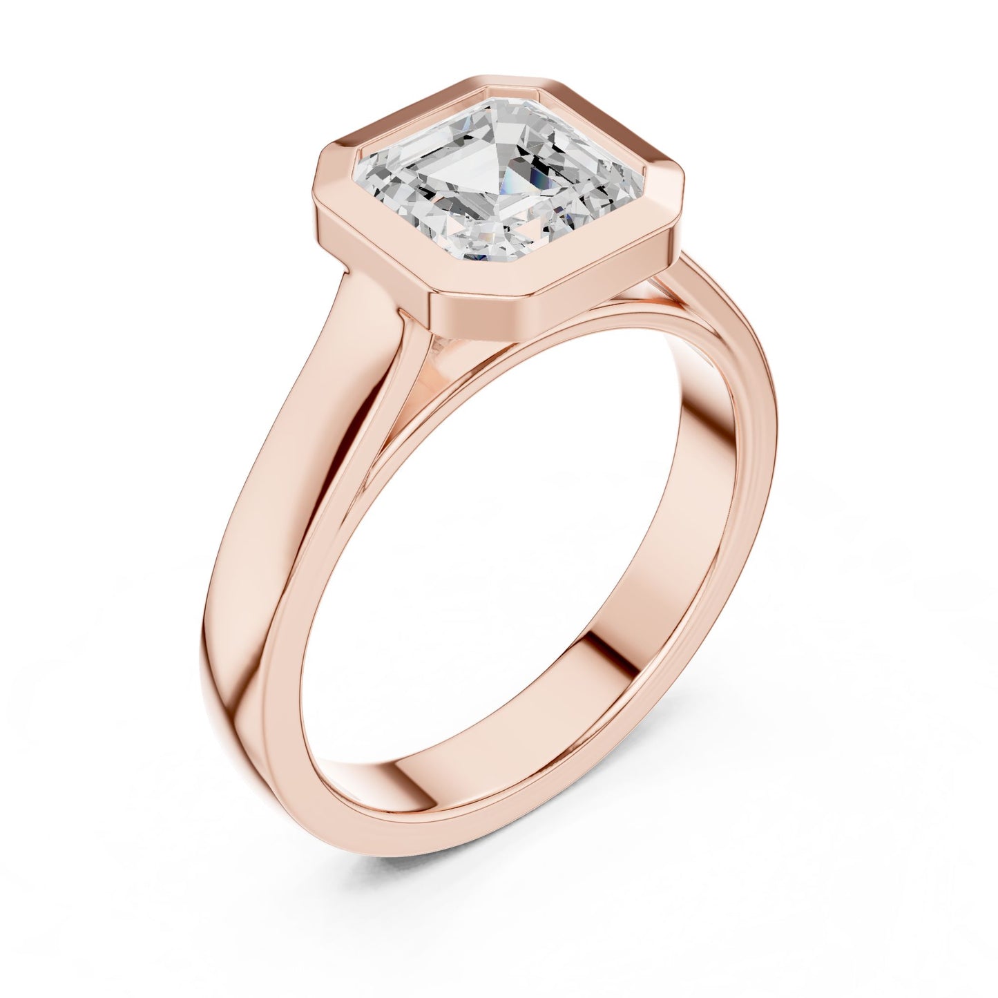 Emerald Lab Grown Diamond Solitaire Engagement Ring