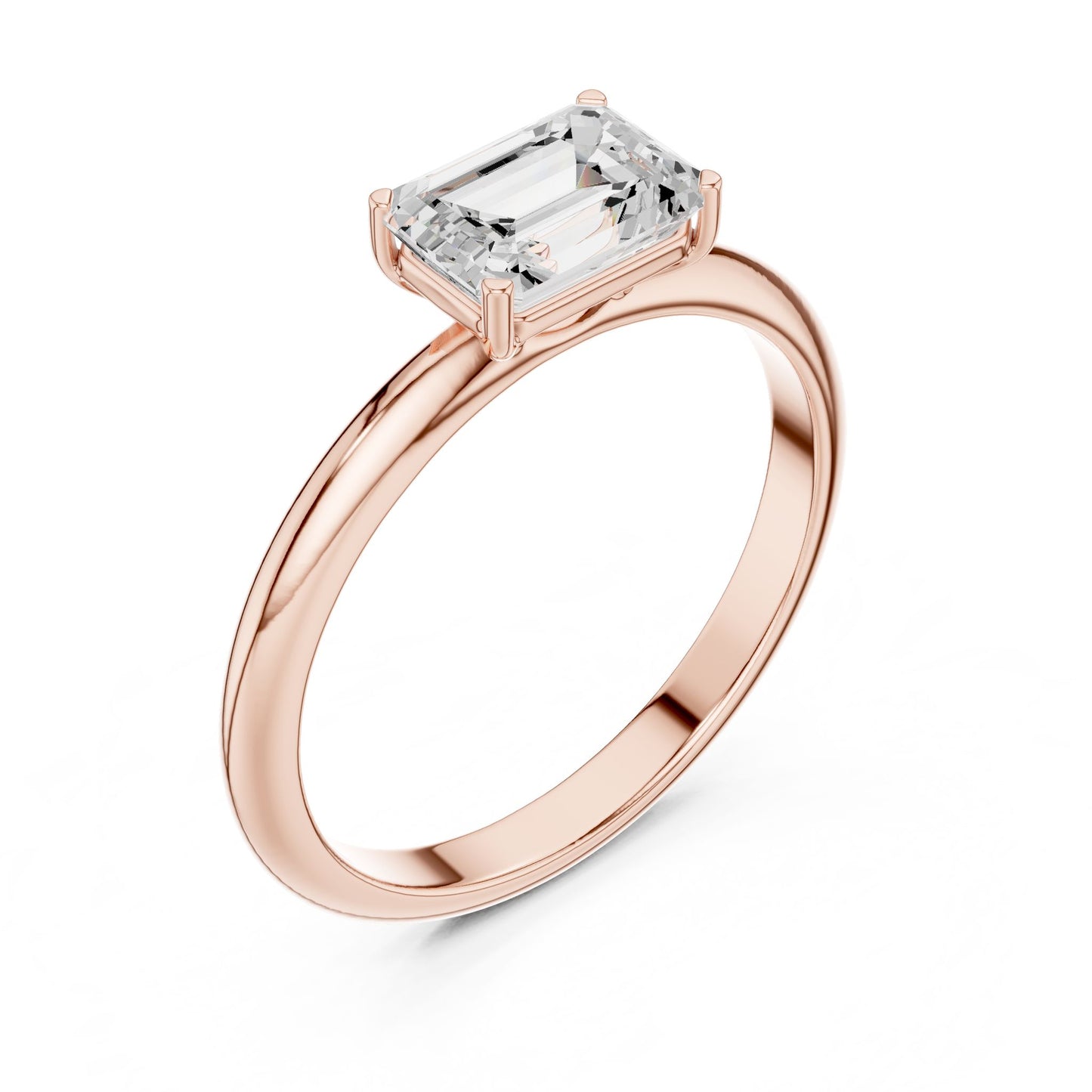 Emerald Lab Grown Diamond Solitaire Engagement Ring