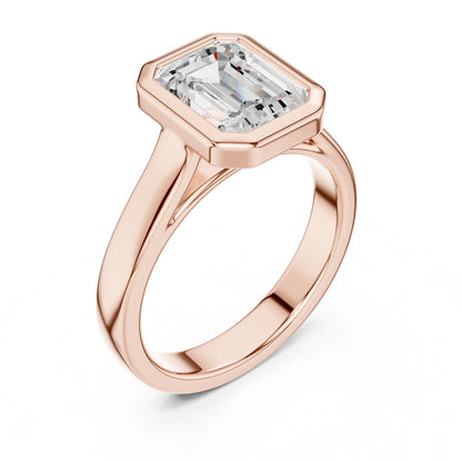 Emerald Lab Grown Diamond Solitaire Engagement Ring