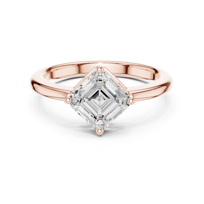 Emerald Lab Grown Diamond Solitaire Engagement Ring