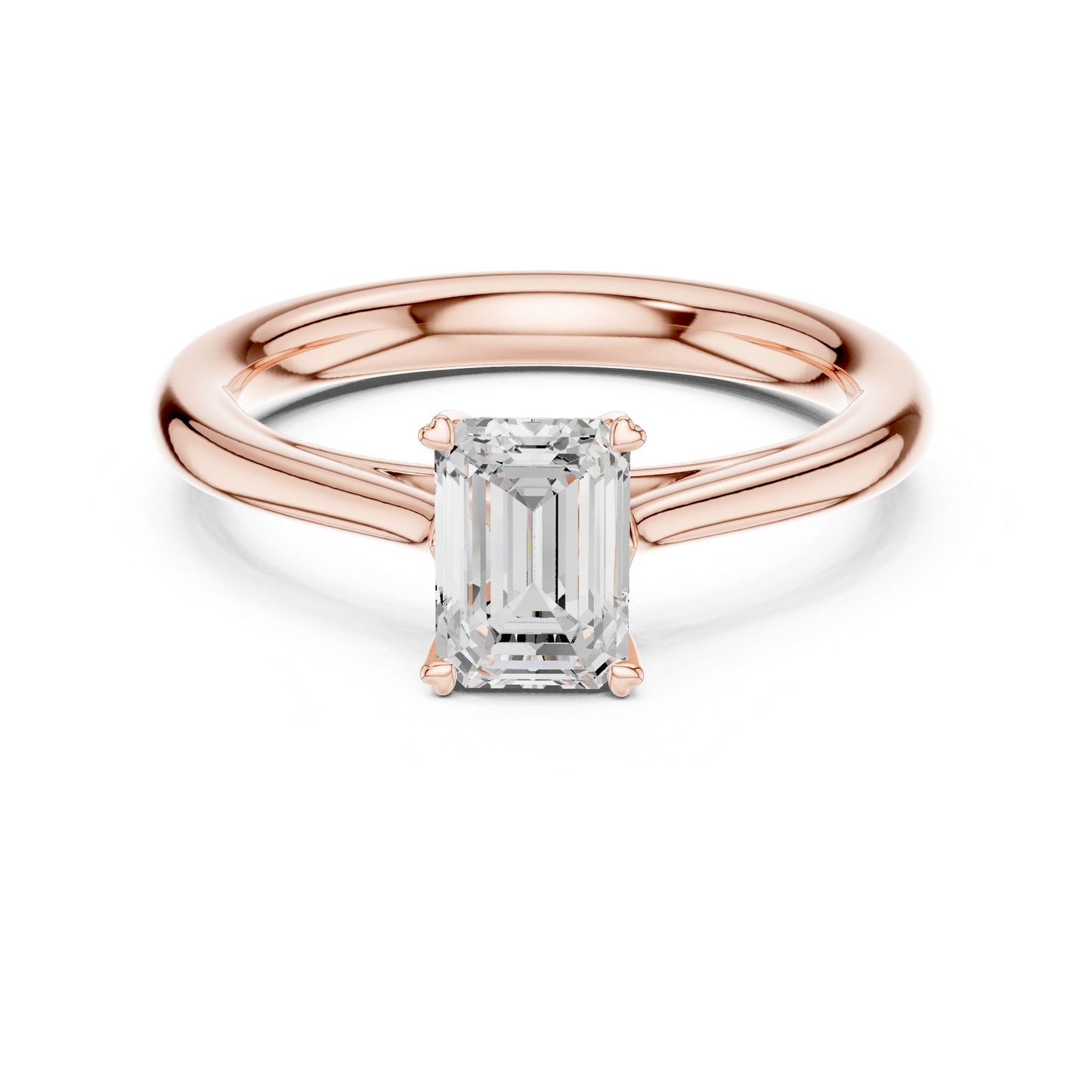 Emerald Lab Grown Diamond Solitaire Engagement Ring