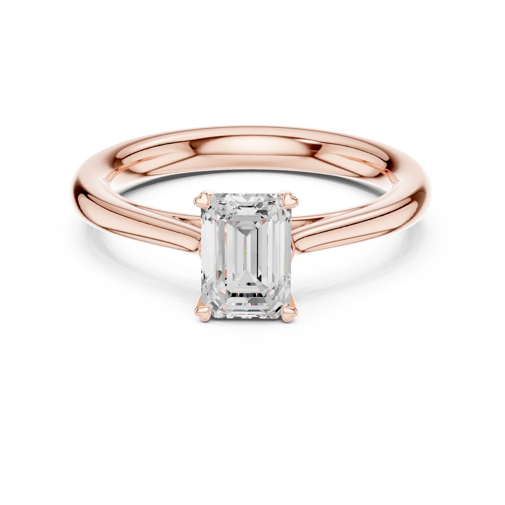 Emerald Lab Grown Diamond Solitaire Engagement Ring