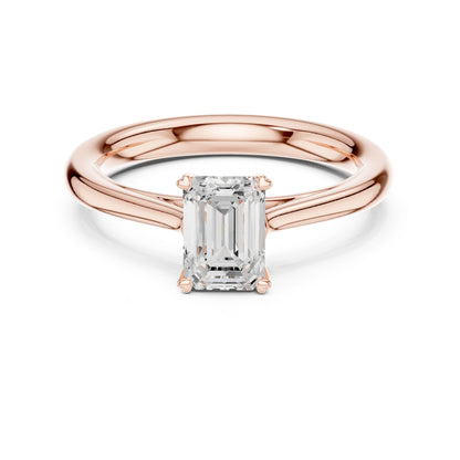 Emerald Lab Grown Diamond Solitaire Engagement Ring