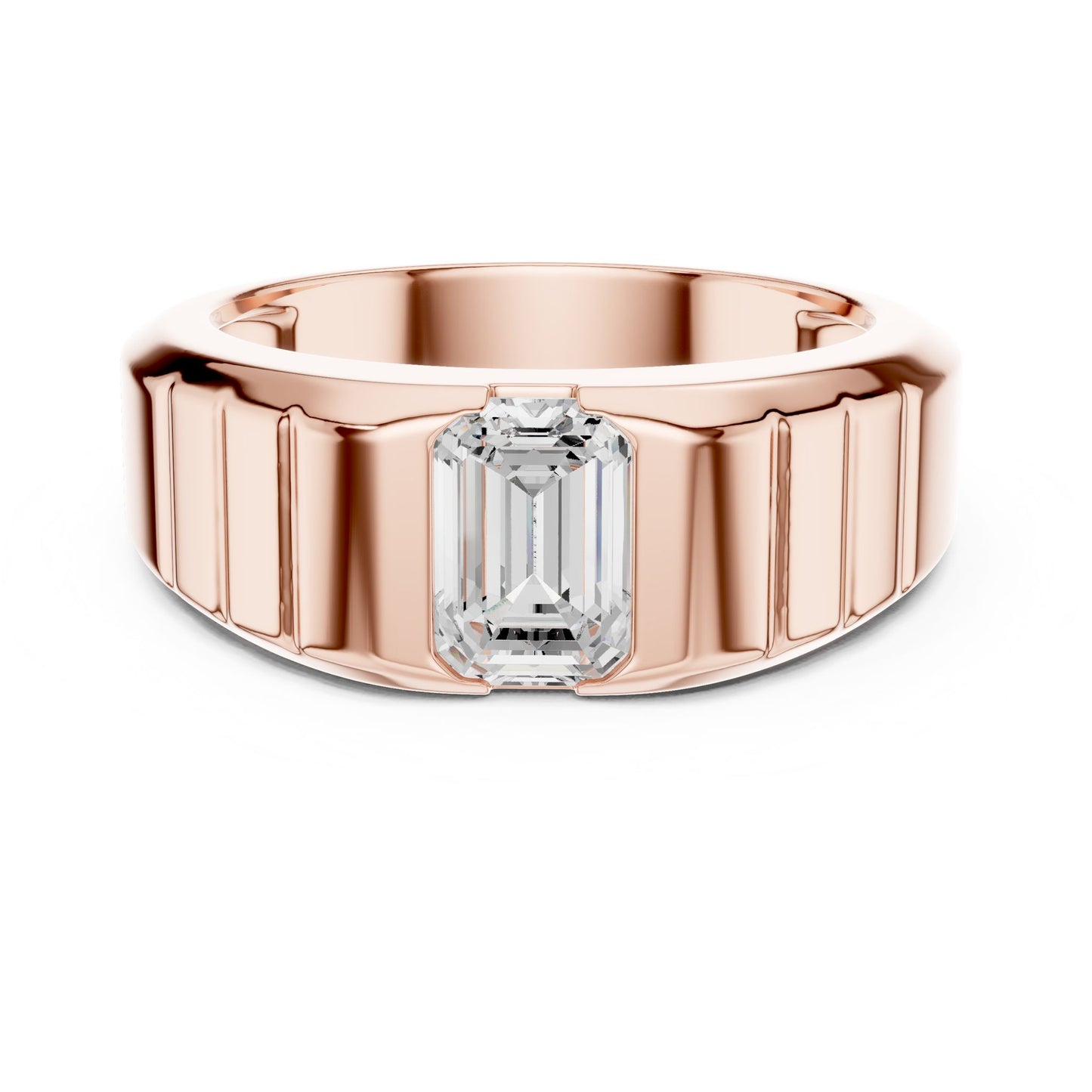 Men's Emerald Lab Grown Diamond Ring