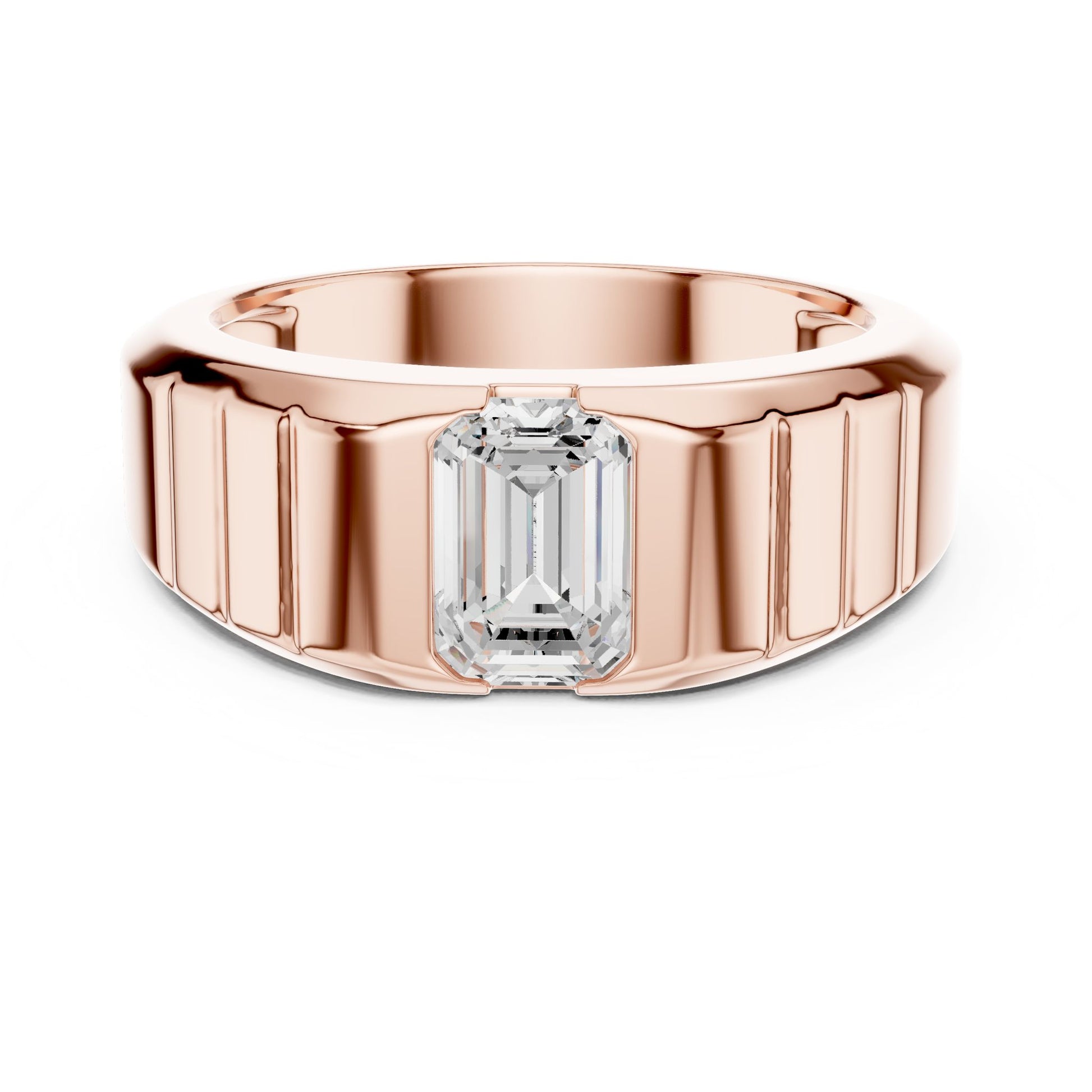 Men's Emerald Lab Grown Diamond Ring