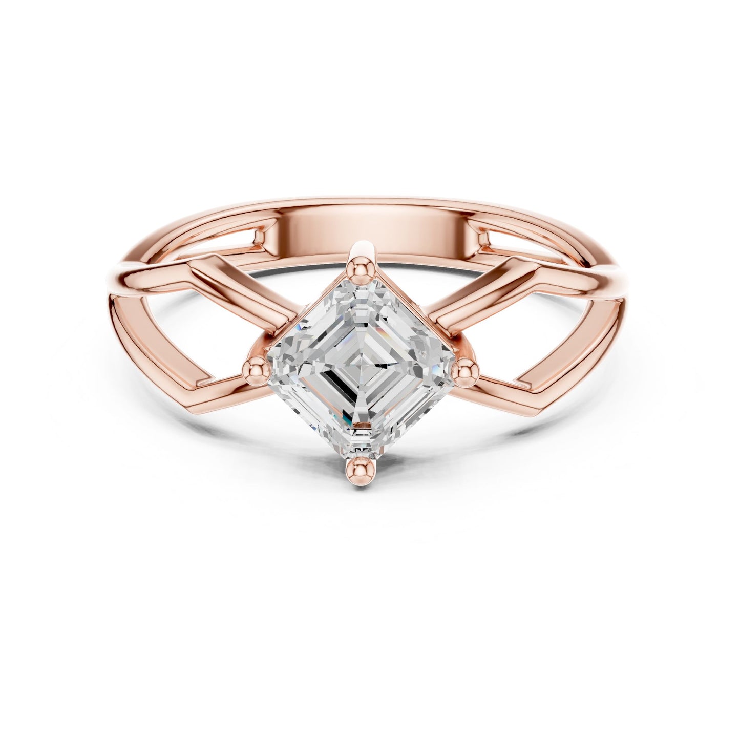Emerald Lab Grown Diamond Solitaire Engagement Ring