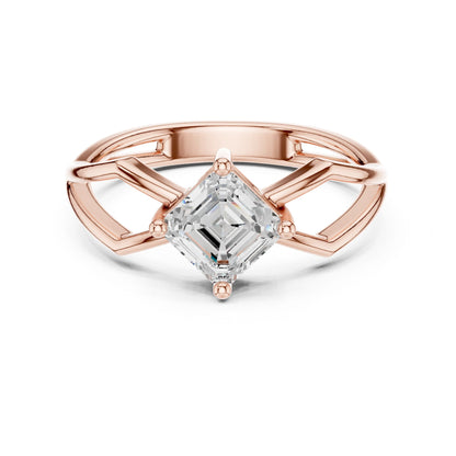 Emerald Lab Grown Diamond Solitaire Engagement Ring