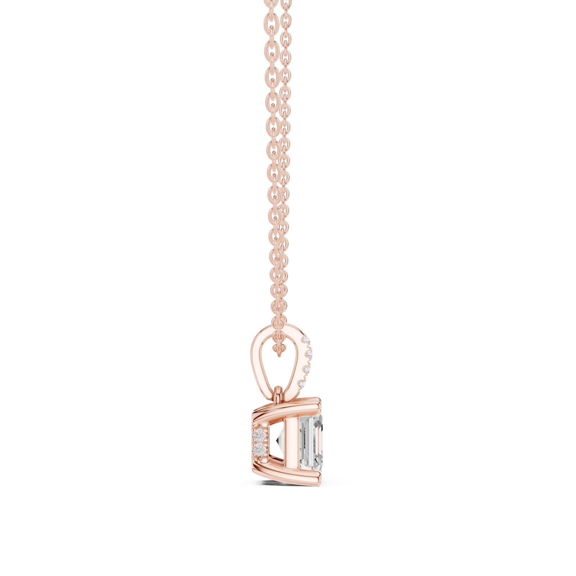 Emerald Lab Grown Diamond Pendant