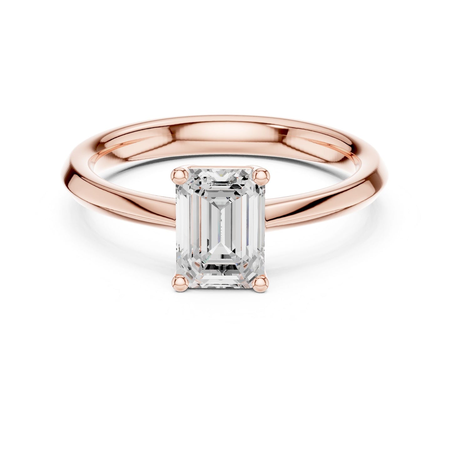 Emerald Lab Grown Diamond Solitaire Engagement Ring