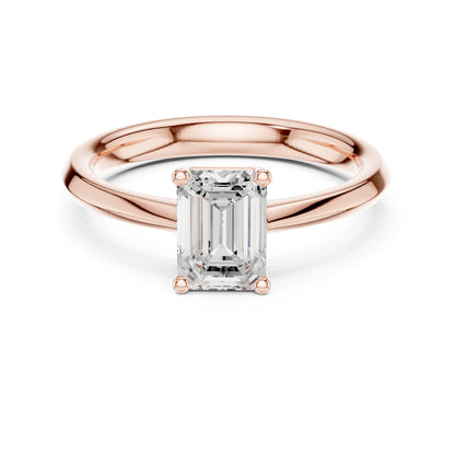 Emerald Lab Grown Diamond Solitaire Engagement Ring