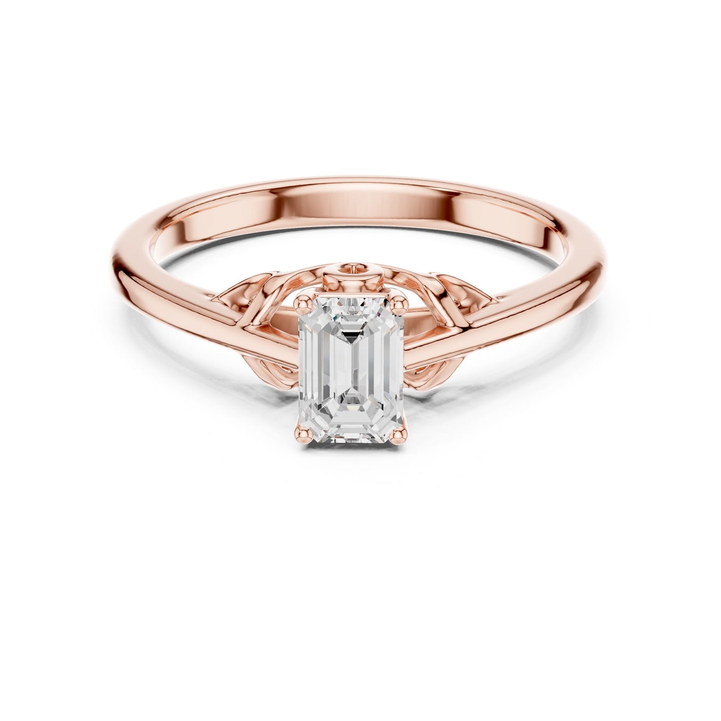 Emerald Lab Grown Diamond Solitaire Engagement Ring