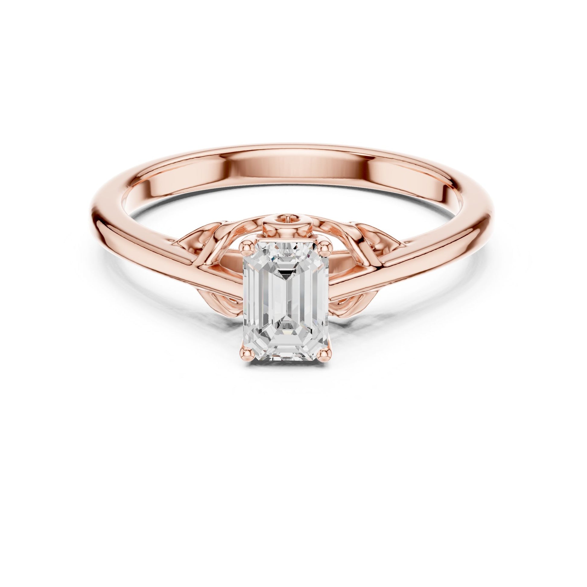 Emerald Lab Grown Diamond Solitaire Engagement Ring
