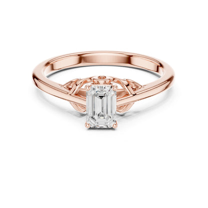 Emerald Lab Grown Diamond Solitaire Engagement Ring