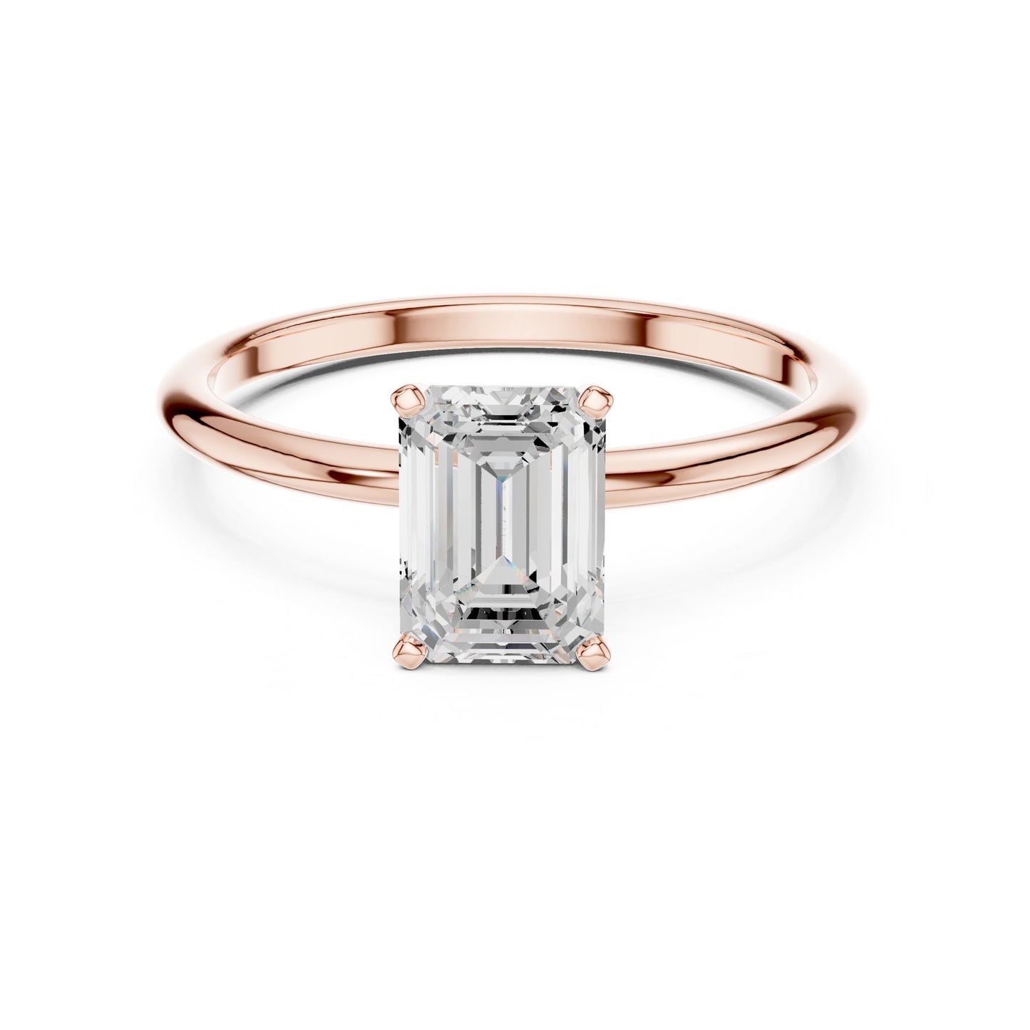 Emerald Lab Grown Diamond Solitaire Engagement Ring