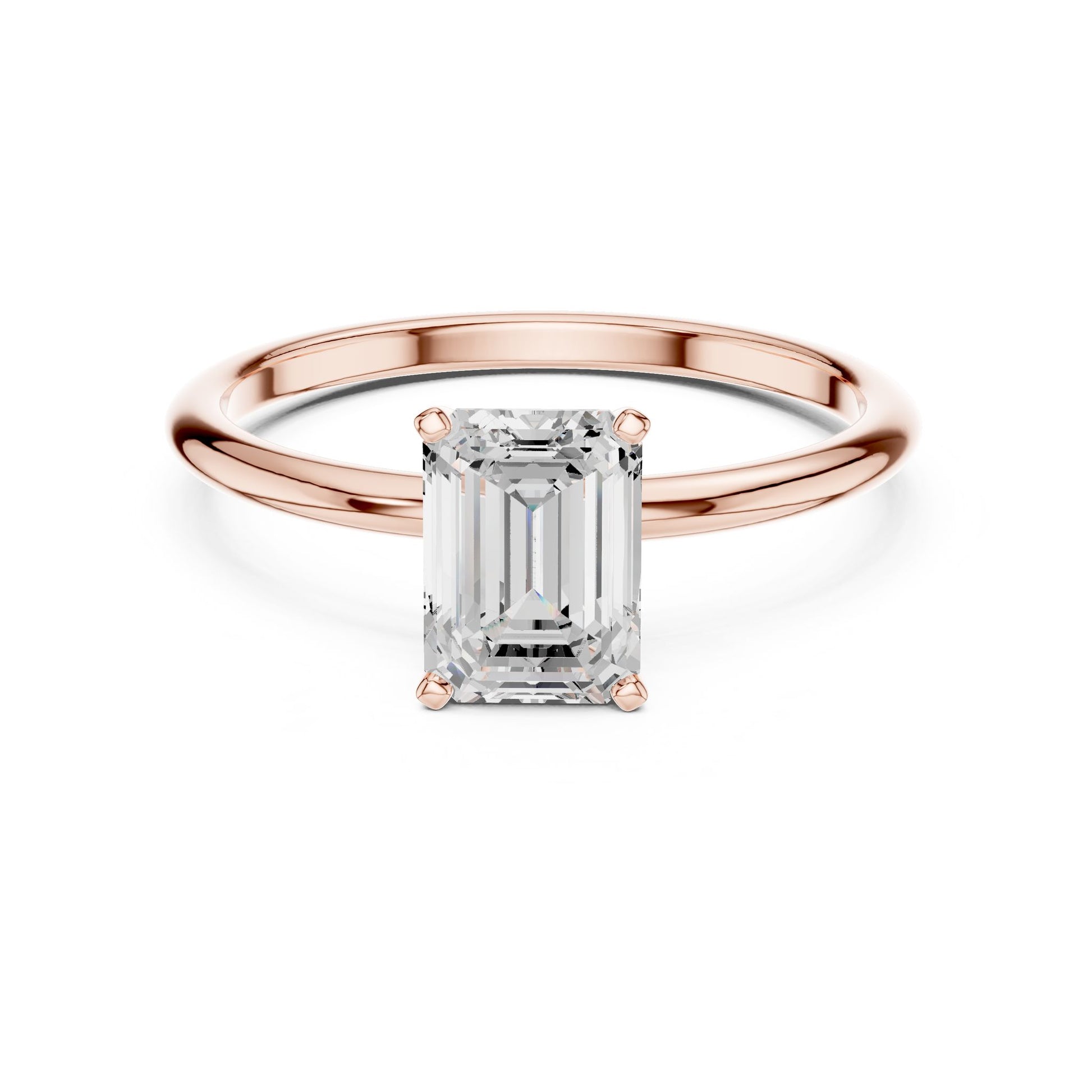 Emerald Lab Grown Diamond Solitaire Engagement Ring