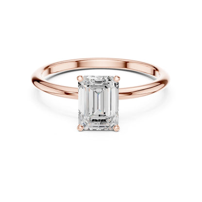 Emerald Lab Grown Diamond Solitaire Engagement Ring