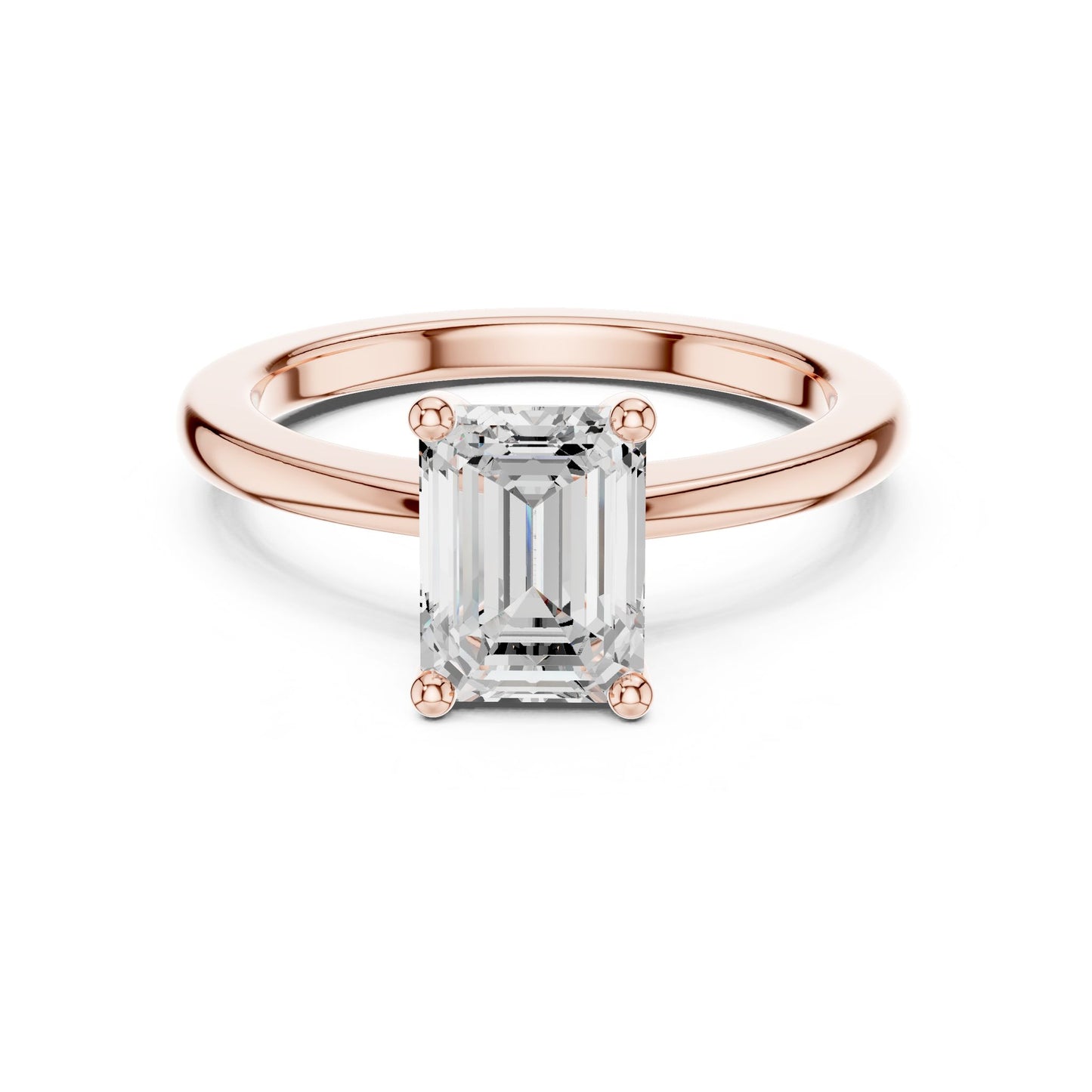 Emerald Lab Grown Diamond Solitaire Engagement Ring