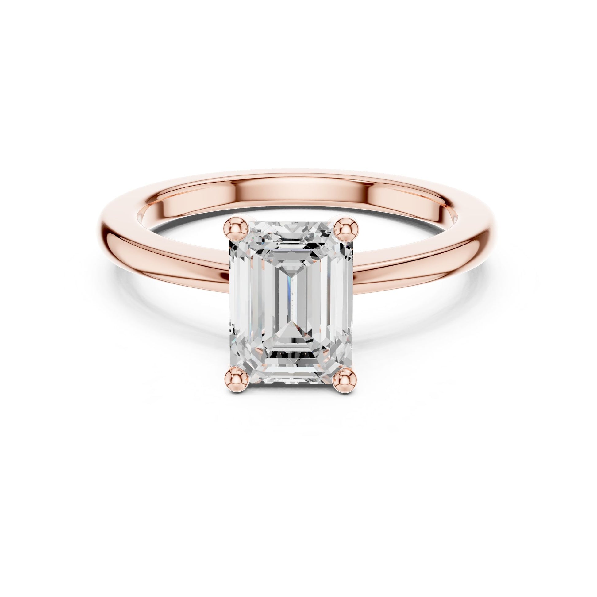 Emerald Lab Grown Diamond Solitaire Engagement Ring