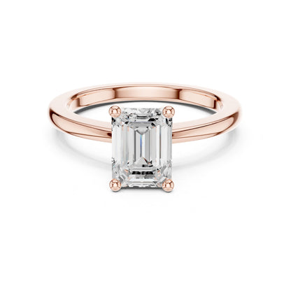 Emerald Lab Grown Diamond Solitaire Engagement Ring