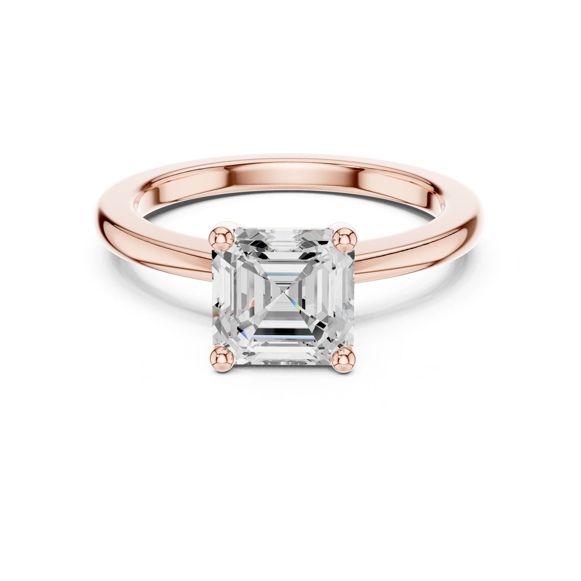 Emerald Lab Grown Diamond Solitaire Engagement Ring