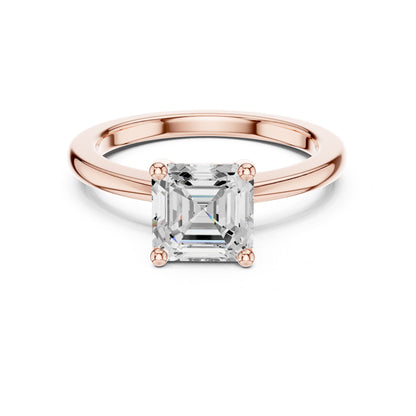 Emerald Lab Grown Diamond Solitaire Engagement Ring