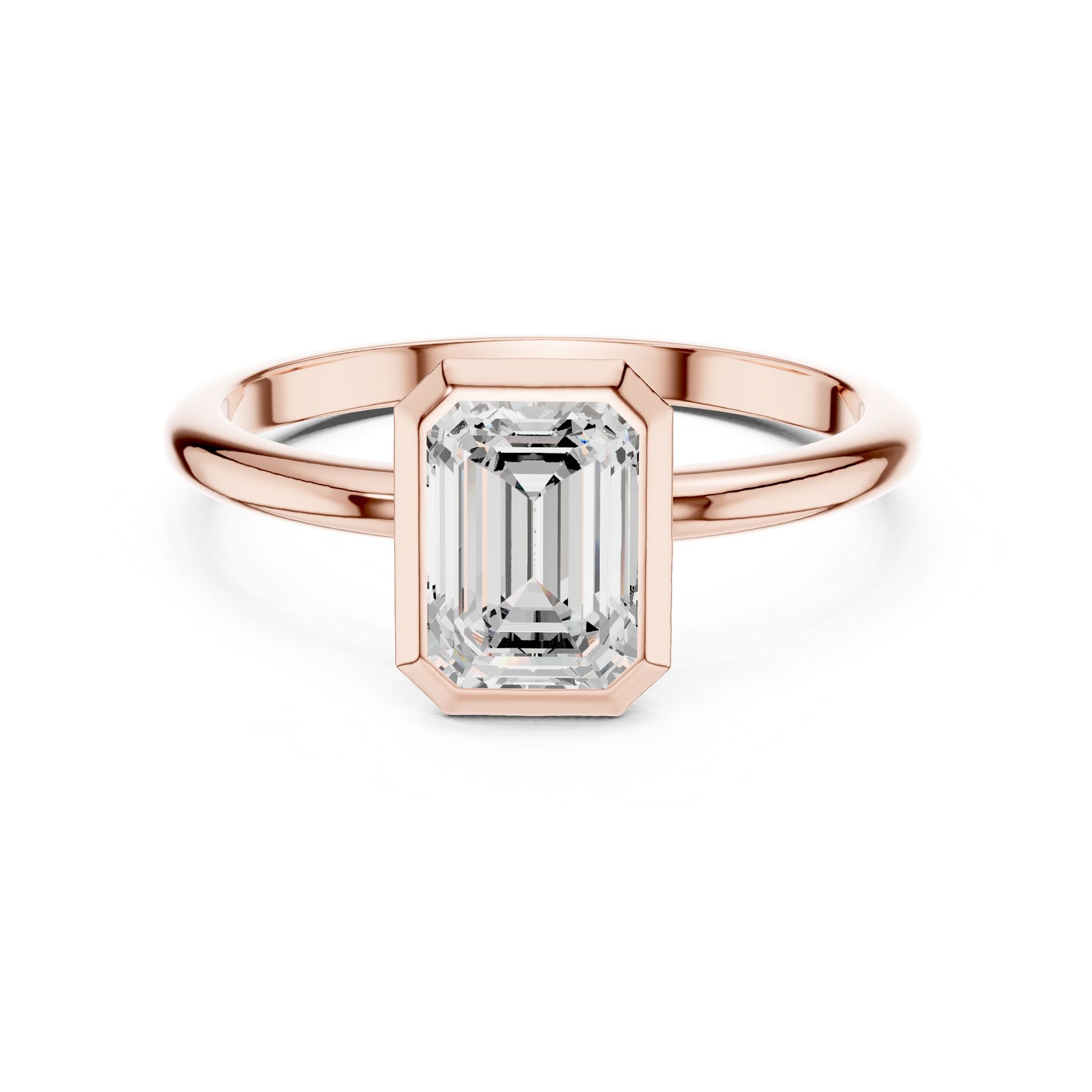 Emerald Lab Grown Diamond Solitaire Engagement Ring