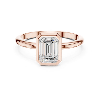 Emerald Lab Grown Diamond Solitaire Engagement Ring