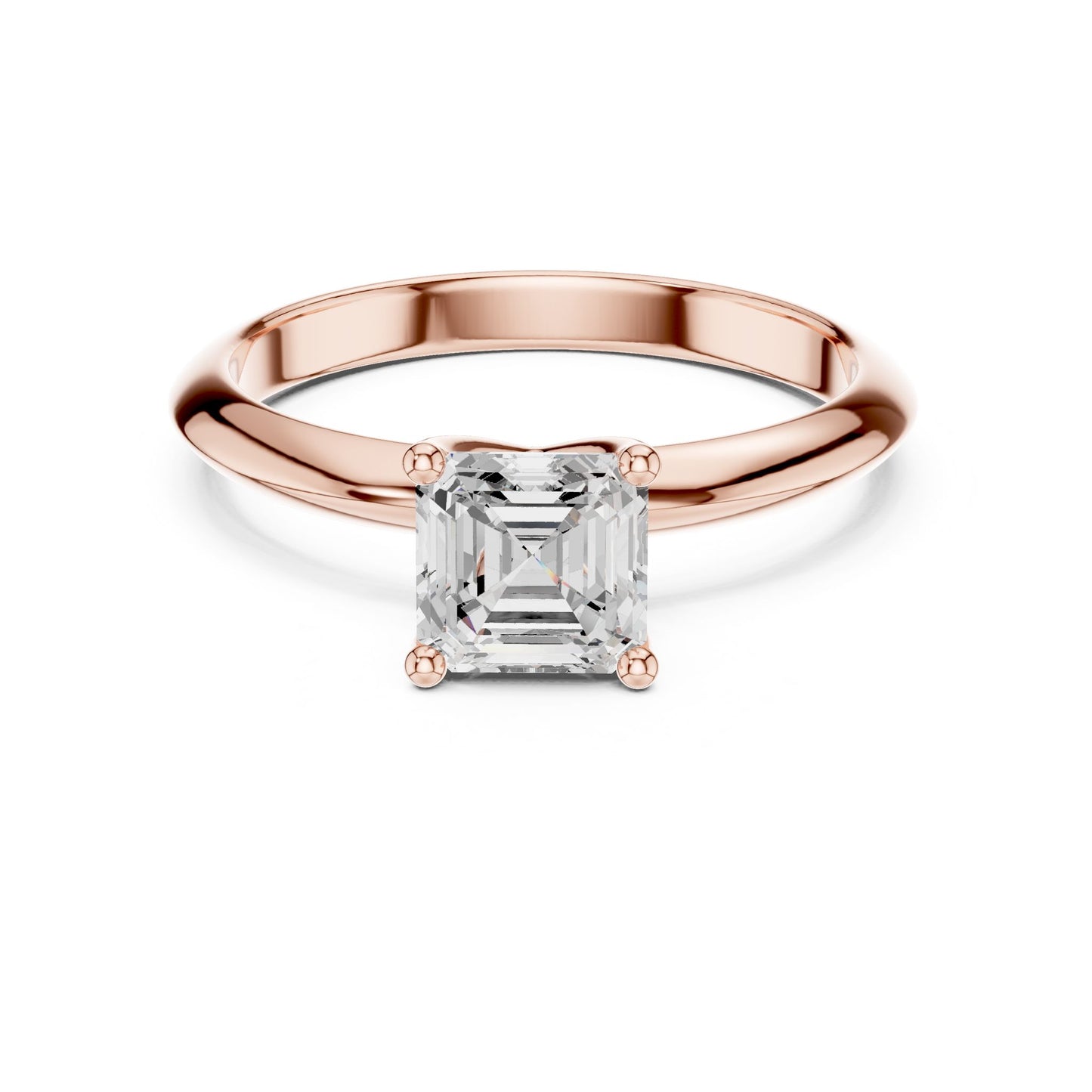 Emerald Lab Grown Diamond Solitaire Engagement Ring
