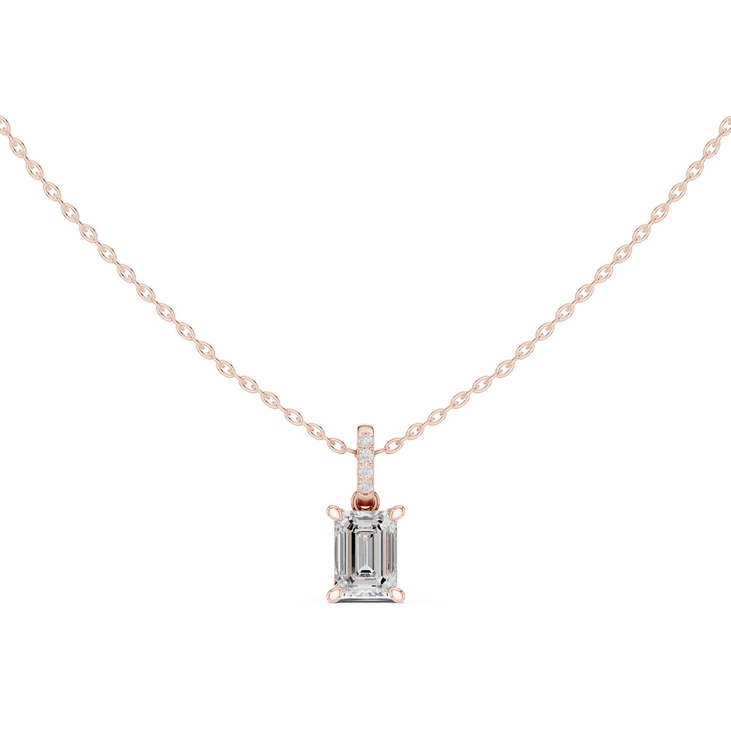 Emerald Lab Grown Diamond Pendant