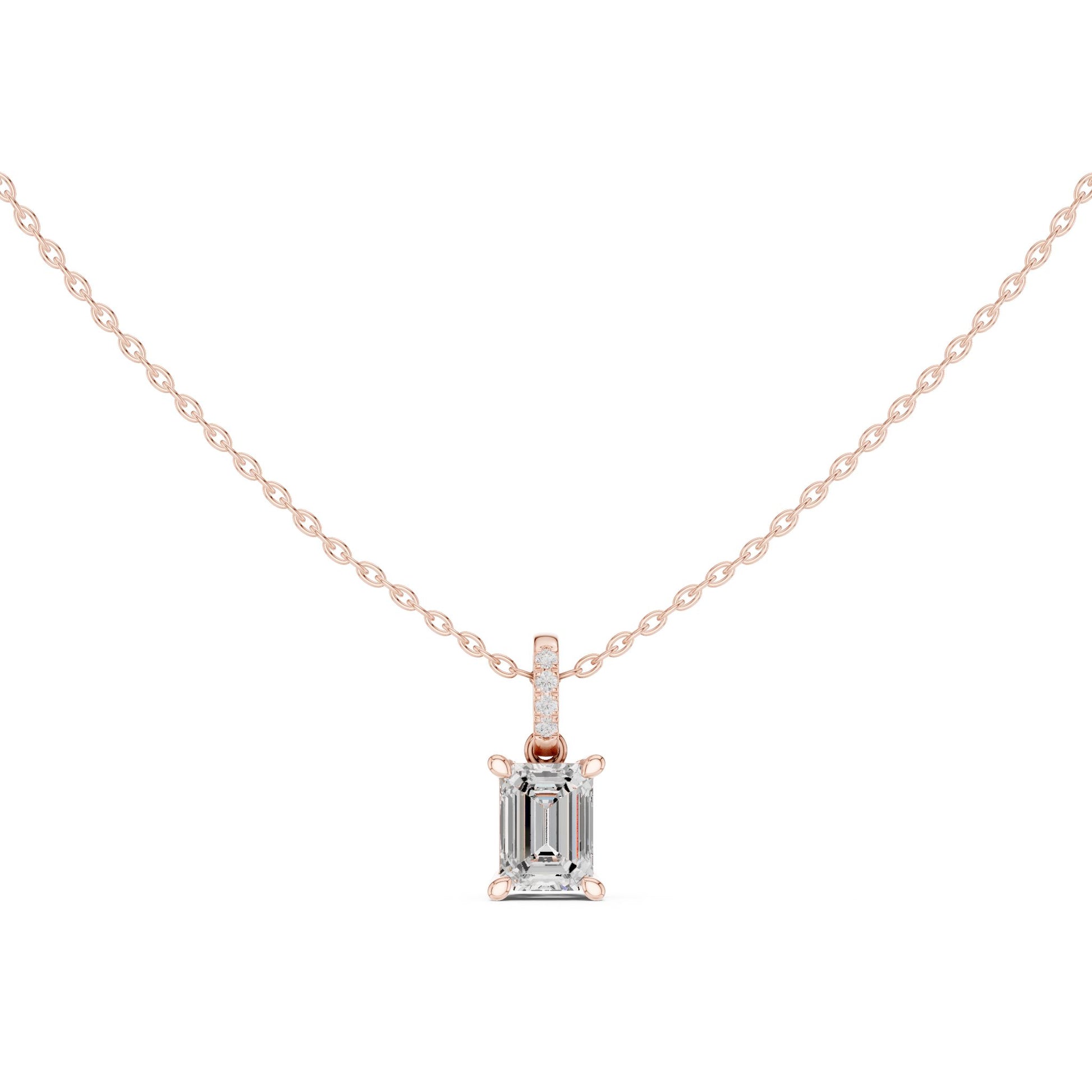 Emerald Lab Grown Diamond Pendant