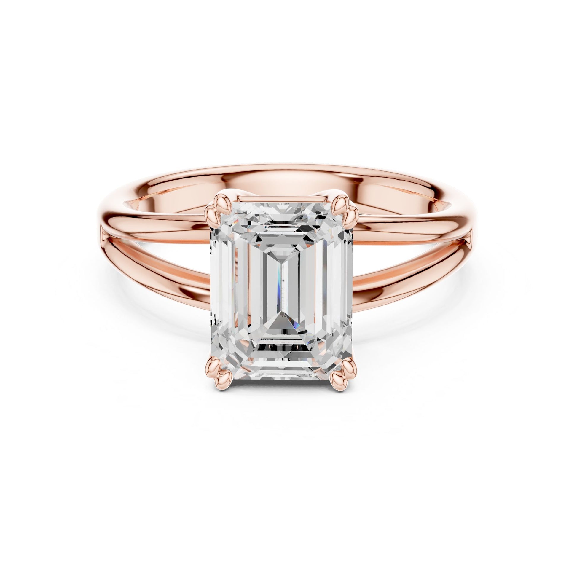 Emerald Lab Grown Diamond Solitaire Engagement Ring